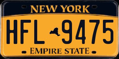 NY license plate HFL9475