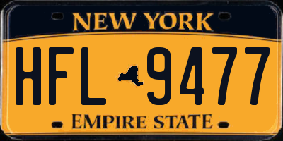 NY license plate HFL9477