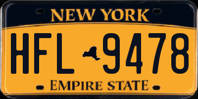 NY license plate HFL9478