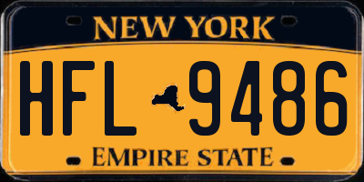 NY license plate HFL9486