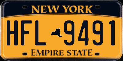 NY license plate HFL9491