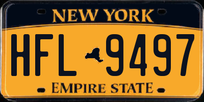 NY license plate HFL9497