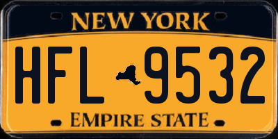 NY license plate HFL9532