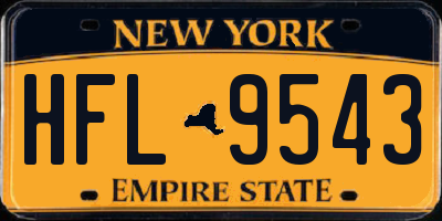 NY license plate HFL9543