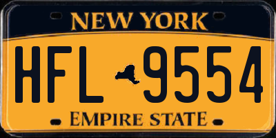 NY license plate HFL9554