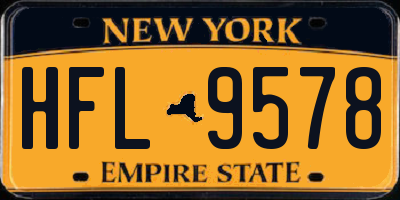 NY license plate HFL9578