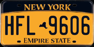 NY license plate HFL9606