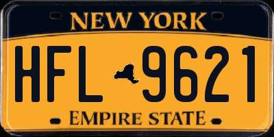 NY license plate HFL9621