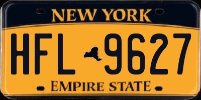 NY license plate HFL9627