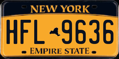 NY license plate HFL9636