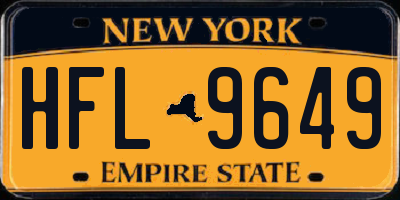NY license plate HFL9649