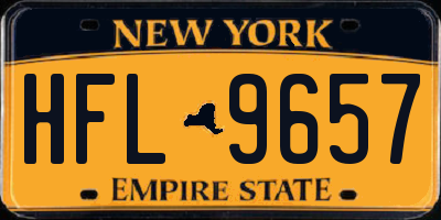 NY license plate HFL9657