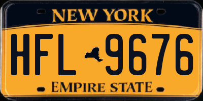 NY license plate HFL9676