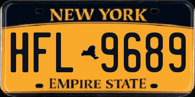 NY license plate HFL9689