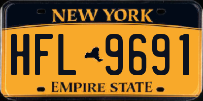 NY license plate HFL9691