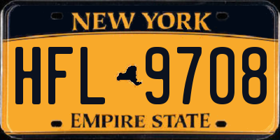 NY license plate HFL9708