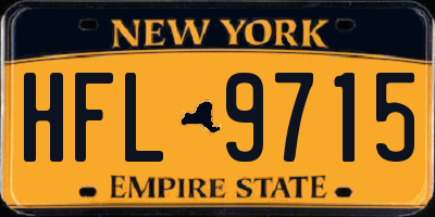 NY license plate HFL9715