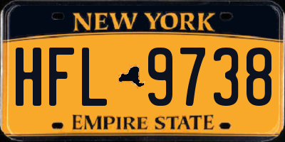 NY license plate HFL9738