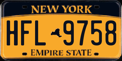 NY license plate HFL9758