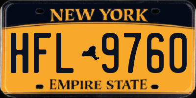 NY license plate HFL9760
