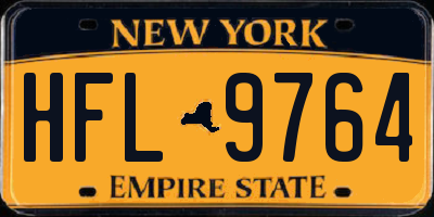 NY license plate HFL9764