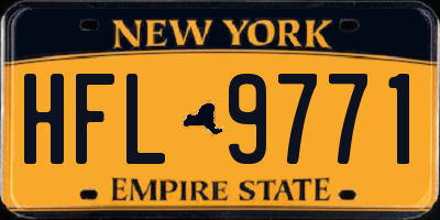 NY license plate HFL9771