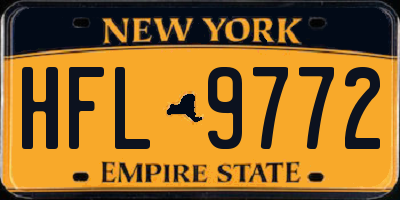 NY license plate HFL9772