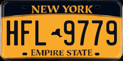 NY license plate HFL9779
