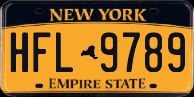 NY license plate HFL9789