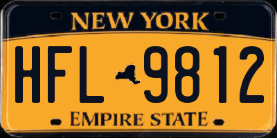 NY license plate HFL9812