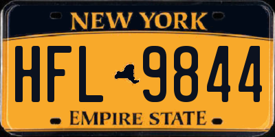 NY license plate HFL9844