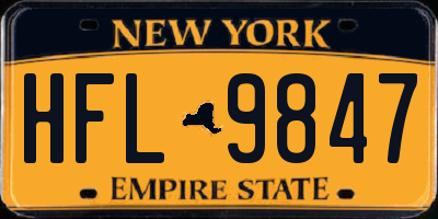 NY license plate HFL9847