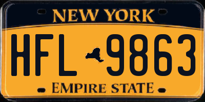 NY license plate HFL9863