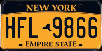 NY license plate HFL9866