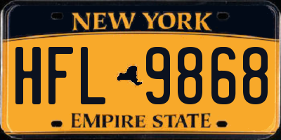 NY license plate HFL9868