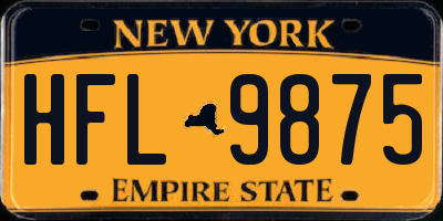 NY license plate HFL9875