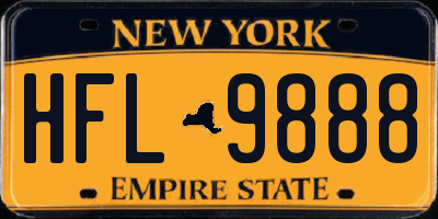 NY license plate HFL9888