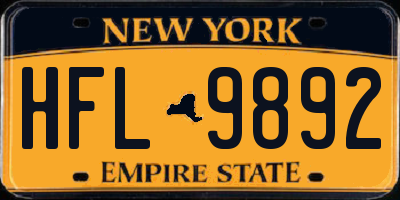 NY license plate HFL9892