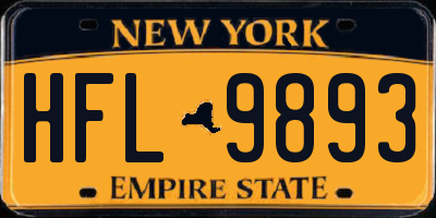 NY license plate HFL9893