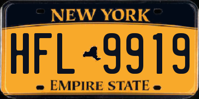 NY license plate HFL9919