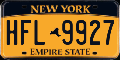 NY license plate HFL9927