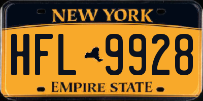 NY license plate HFL9928