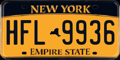NY license plate HFL9936