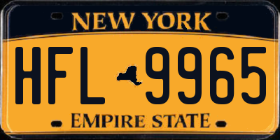 NY license plate HFL9965