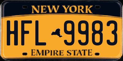 NY license plate HFL9983