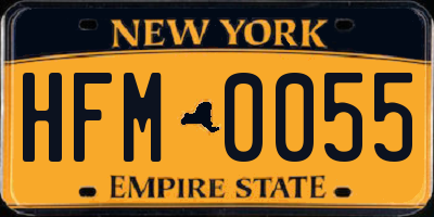 NY license plate HFM0055
