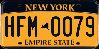 NY license plate HFM0079