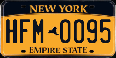 NY license plate HFM0095