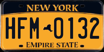 NY license plate HFM0132
