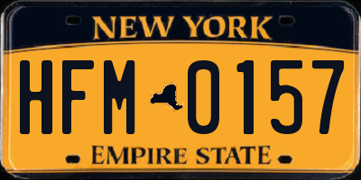 NY license plate HFM0157
